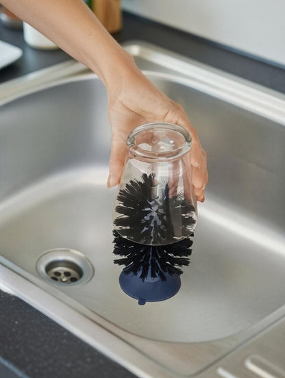 W5 Bottle and Glass Cleaning Brush with a Suction Cup Base
