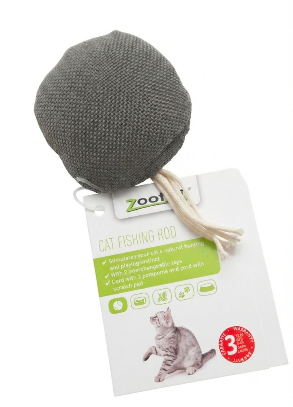 Zoofari Interactive Cat Fishing Rod Toy with Detachable Scratch Pad
