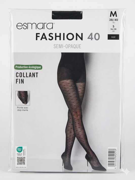 Esmara® Women's Tights 40 DEN, 2 Pieces (Stripes/Black)