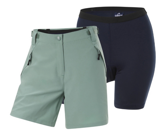 Newcential Women's Functional Cycling Shorts 2-in-1 (Green)