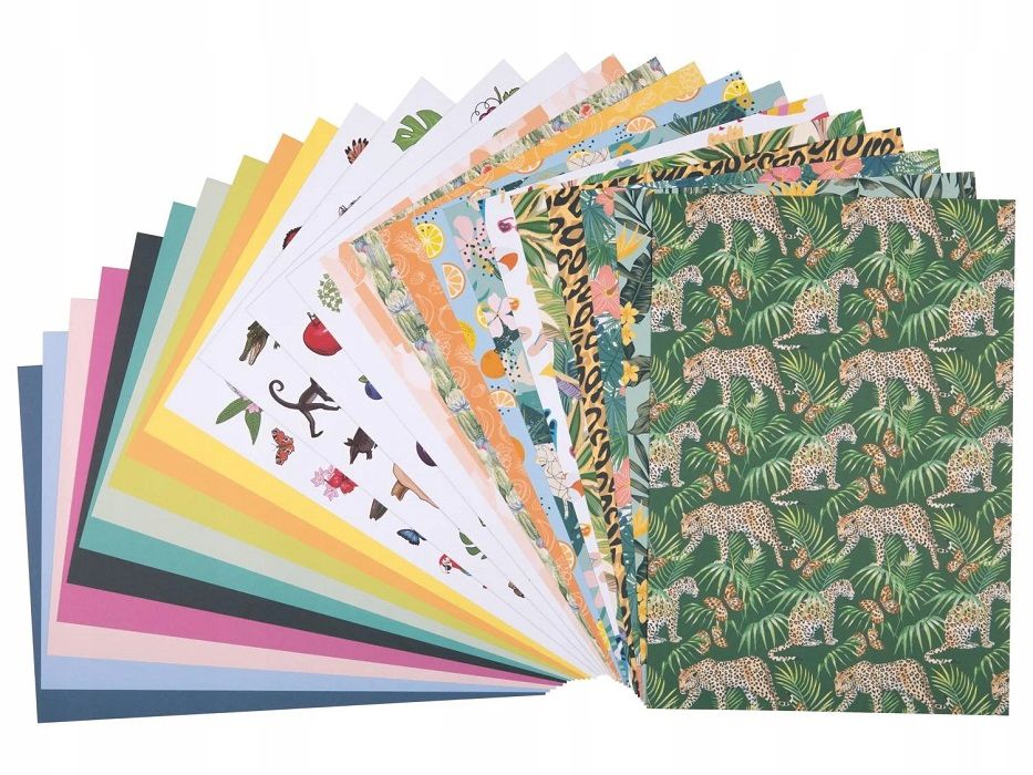 Crelando® TROPICAL Decorative craft Cardboard, set  of 25 SHEETS.
