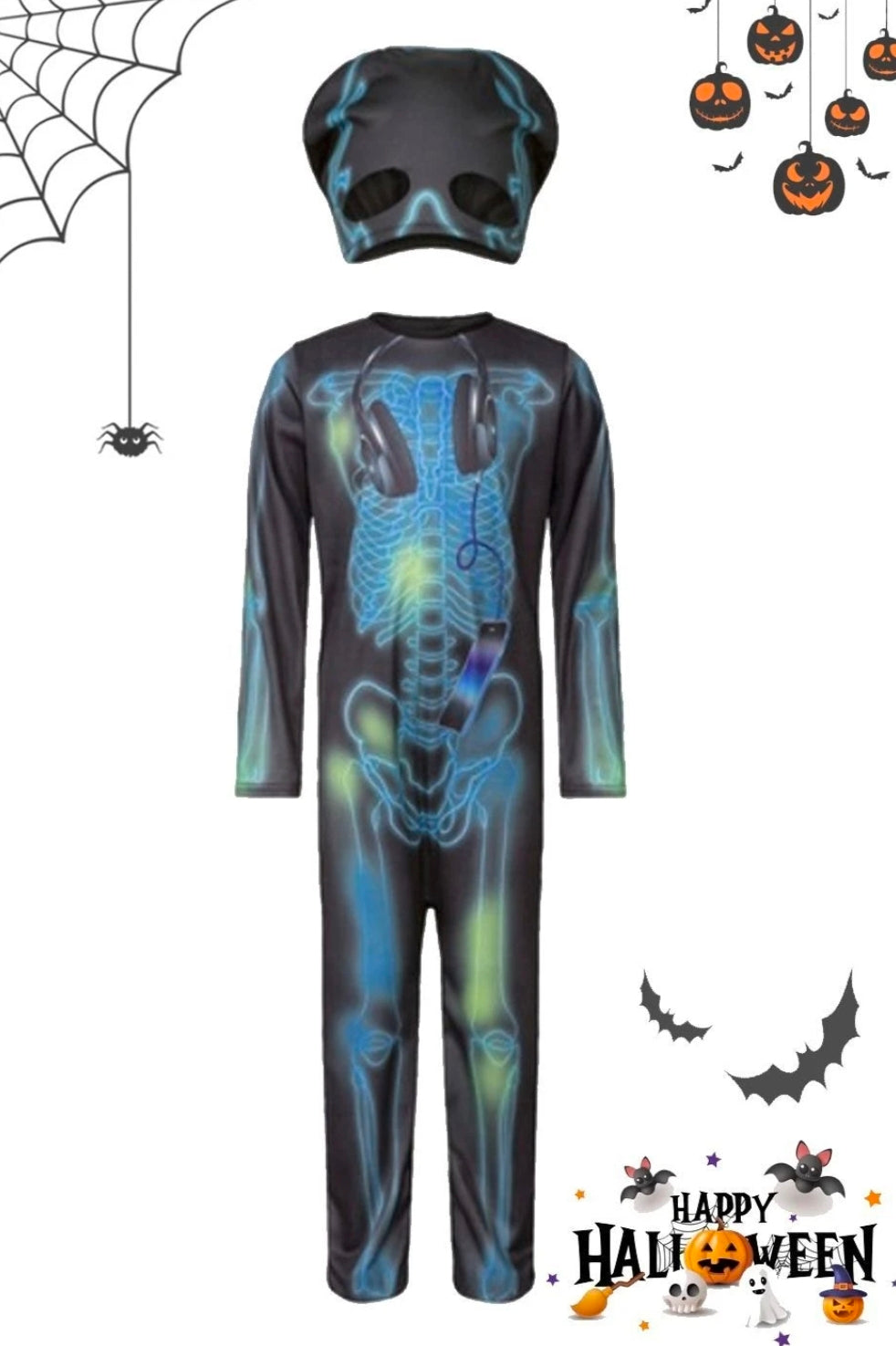 Tuv - boys's Halloween Costume (Skeleton)