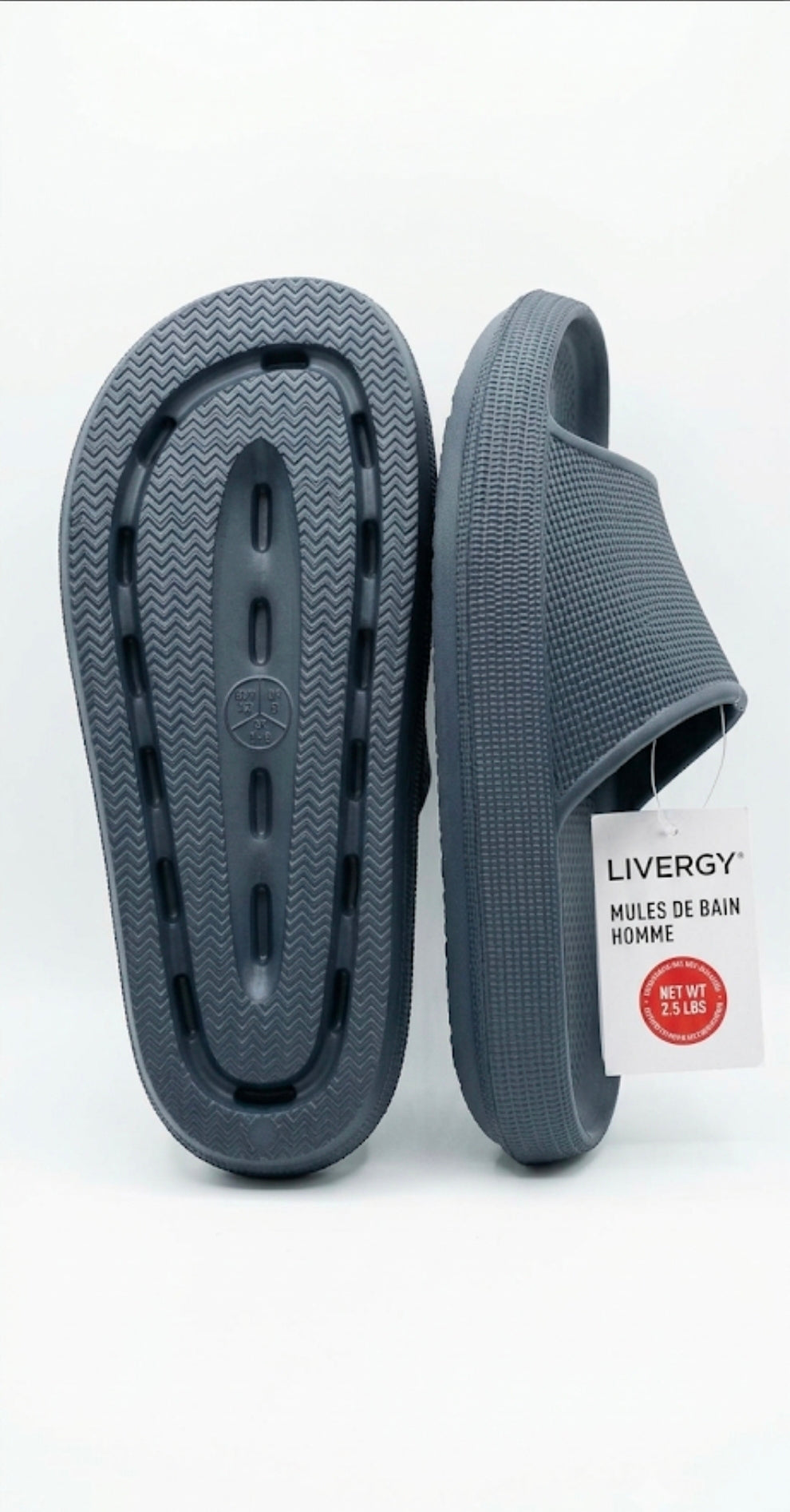 LIVERGY | Men's plain Slippers, Navy