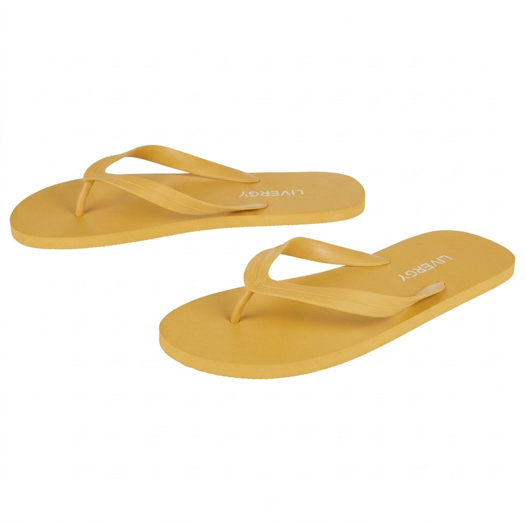 LIVERGY® Men's flip-flops (42/43, yellow)