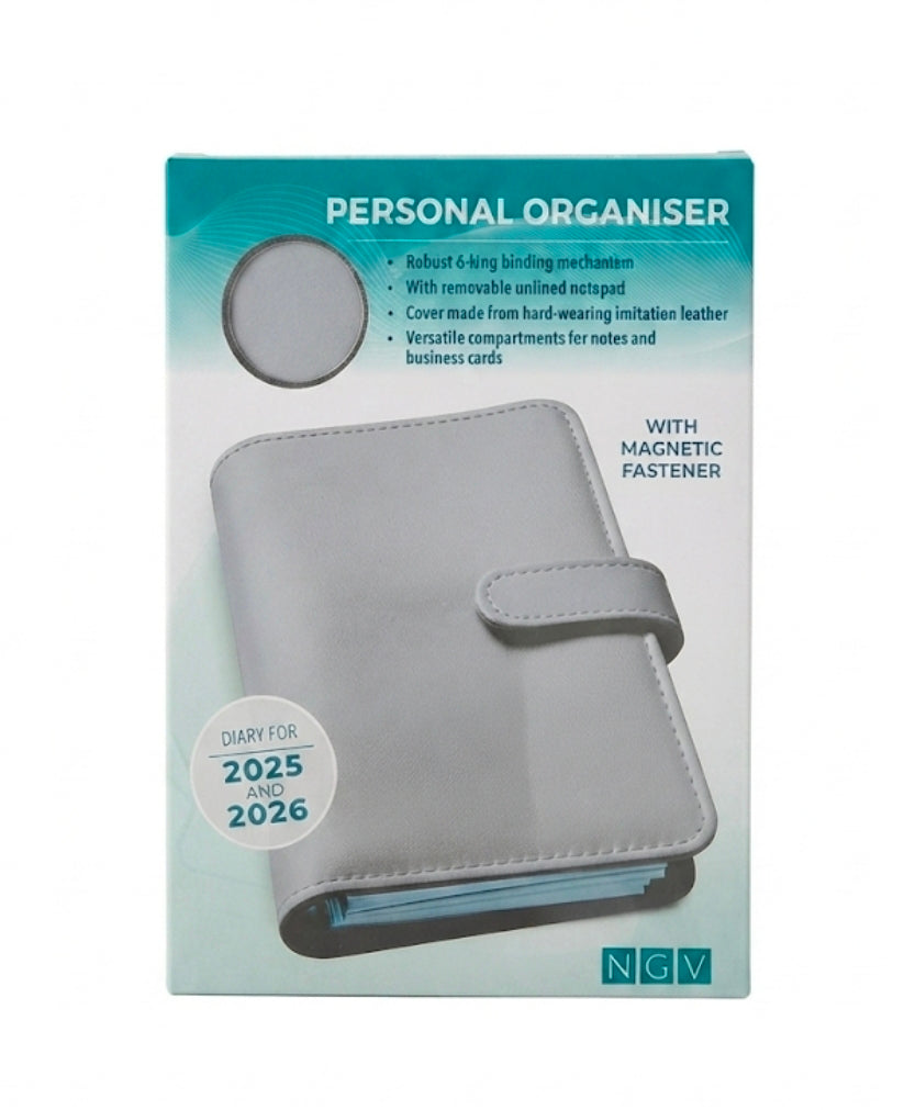 NGV Personal Organiser and Diary Set – 2025 & 2026, Magnetic Fastener