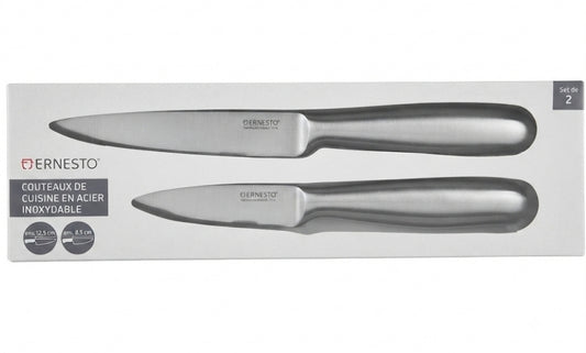 ERNESTO 2-Piece Stainless Steel Kitchen Knife Set – Durable Professional Prep Knives (12.5cm & 8.5cm)