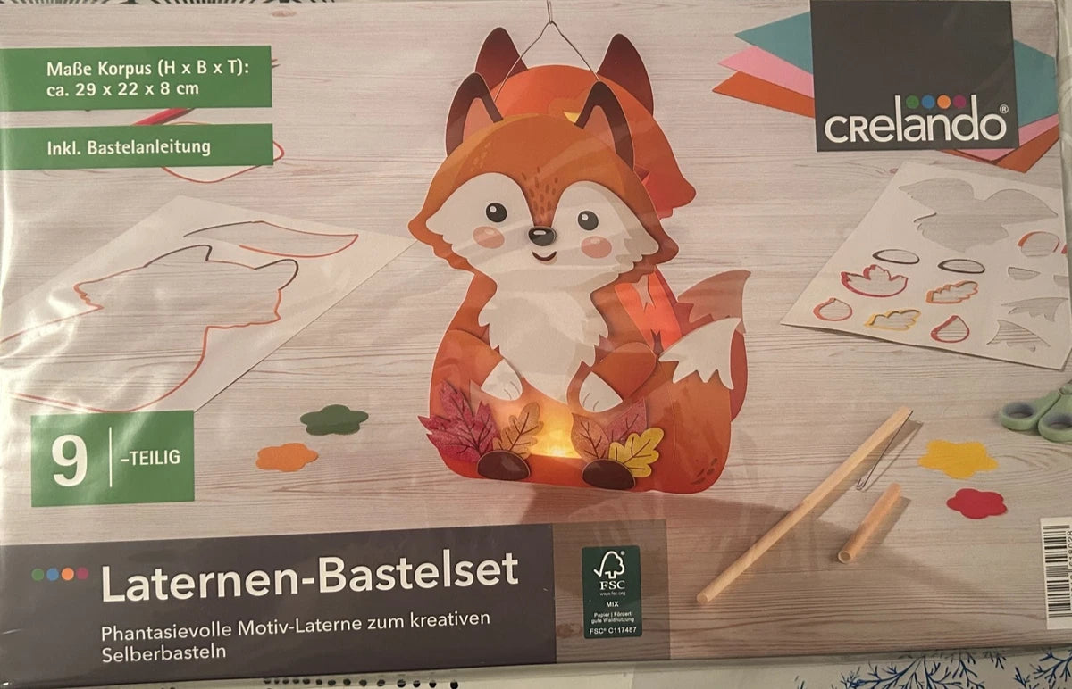 Lantern craft set “Fox” by Crelando 29x22.5x8cm