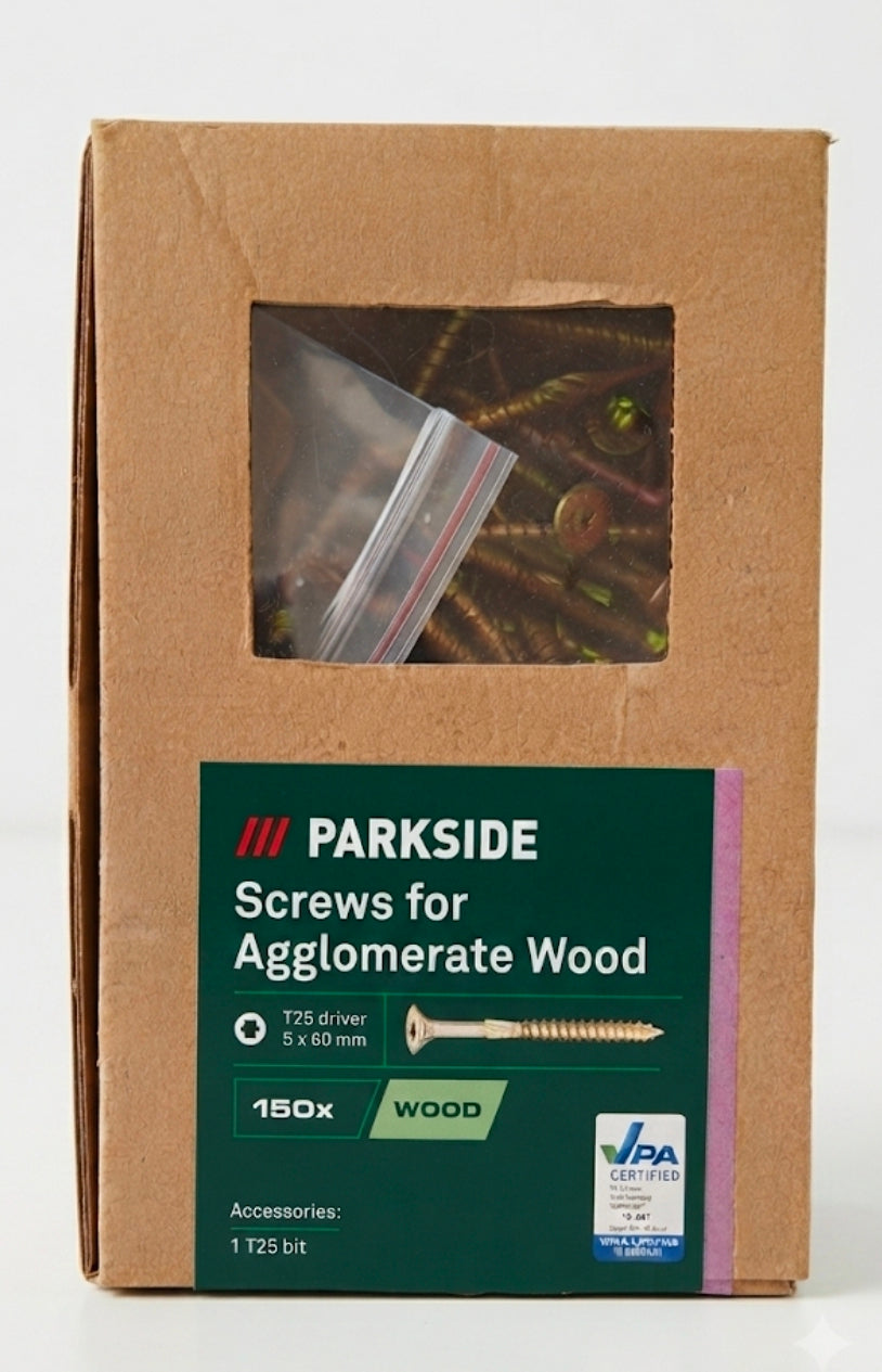 Parkside® Screws for Agglomerate Wood 150 pieces T25 5 × 60 mm