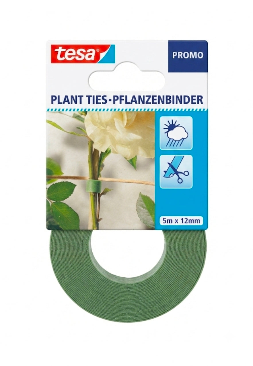 Tesa Plant Ties / Pflanzenbinder - 5m x 12mm (Green, Promo Pack)