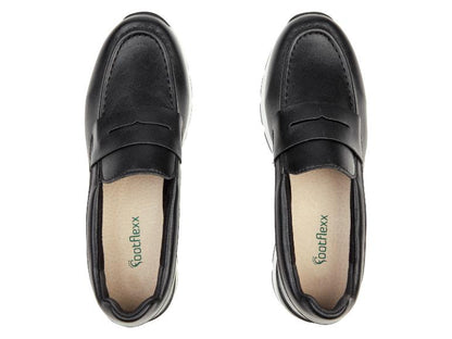 Women's Slip-ons, G-width, made of leather (Black)
