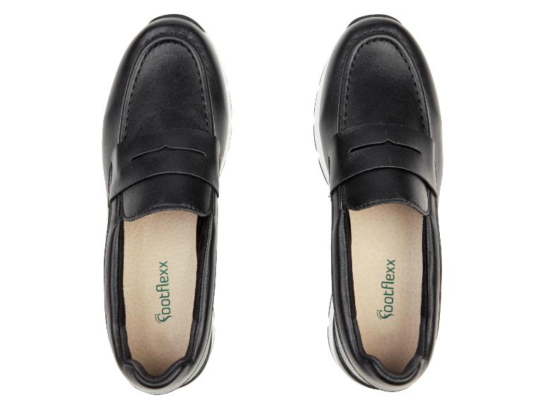 Women's Slip-ons, G-width, made of leather (Black)