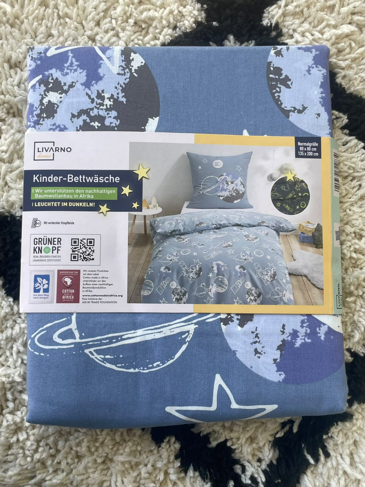 Livarno Home Kids Glow-in-the-Dark Space Bedding Set (135 x 200 cm)