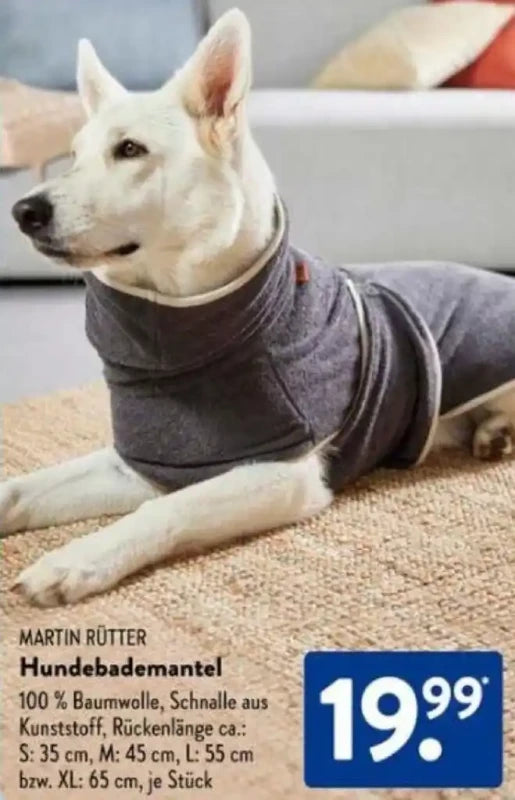 MARTIN RÜTTER رداء حمام للكلاب (مقاس M)
