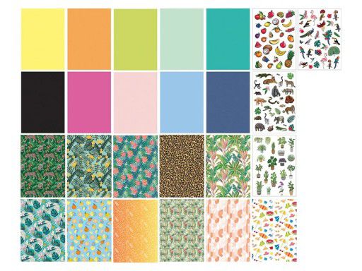 Crelando® TROPICAL Decorative craft Cardboard, set  of 25 SHEETS.