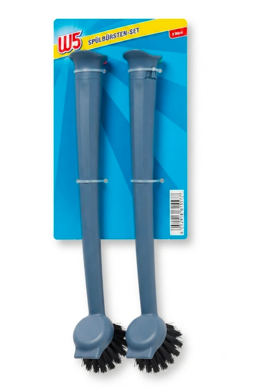 W5 Professional Dish Brush Set (2-Pack) - Heavy-Duty Kitchen Scrubbers