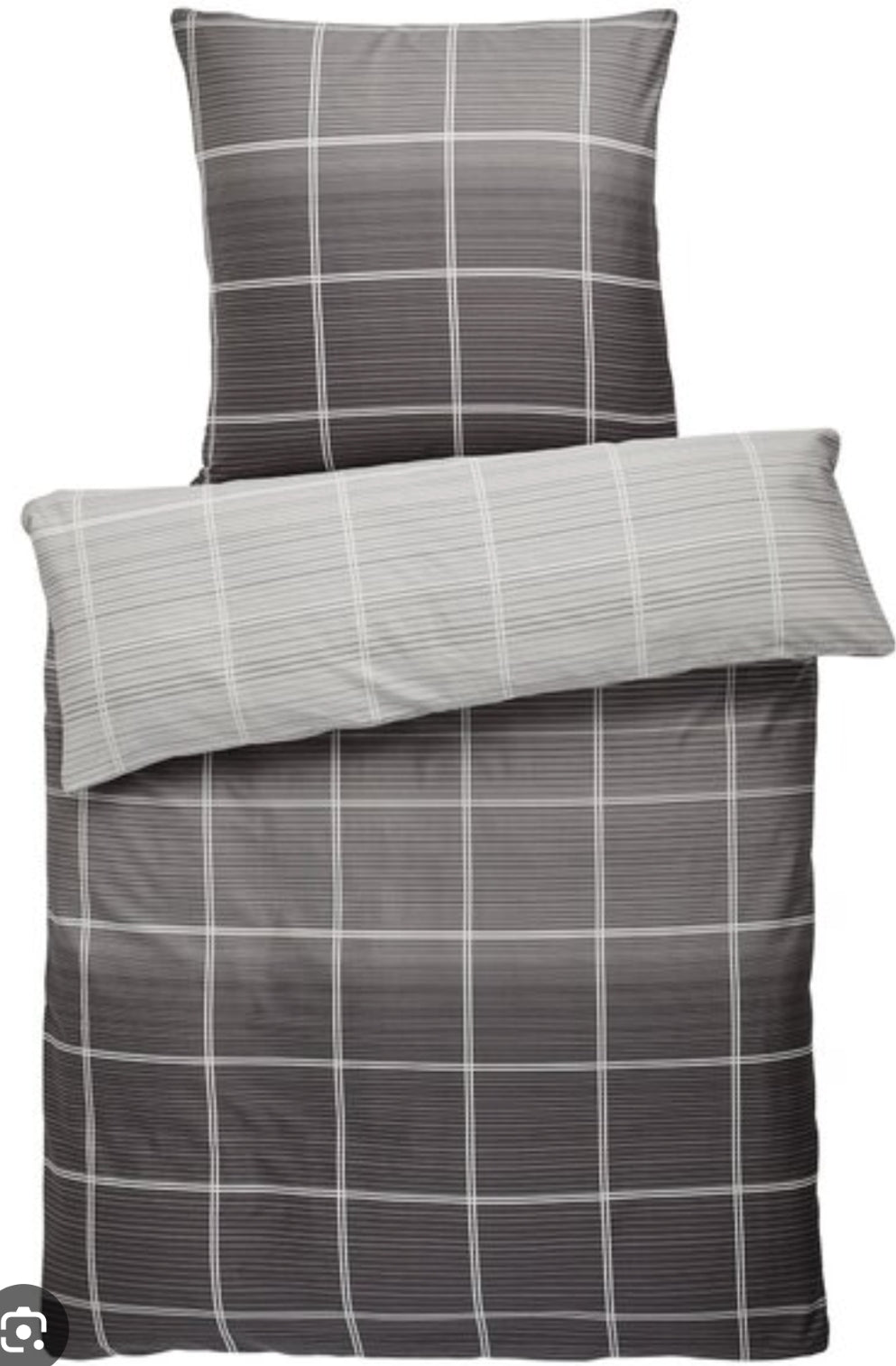 LOOKS by Wolfgang Joop Mako-Satin Bed Linen Set - Grey (Single Large)