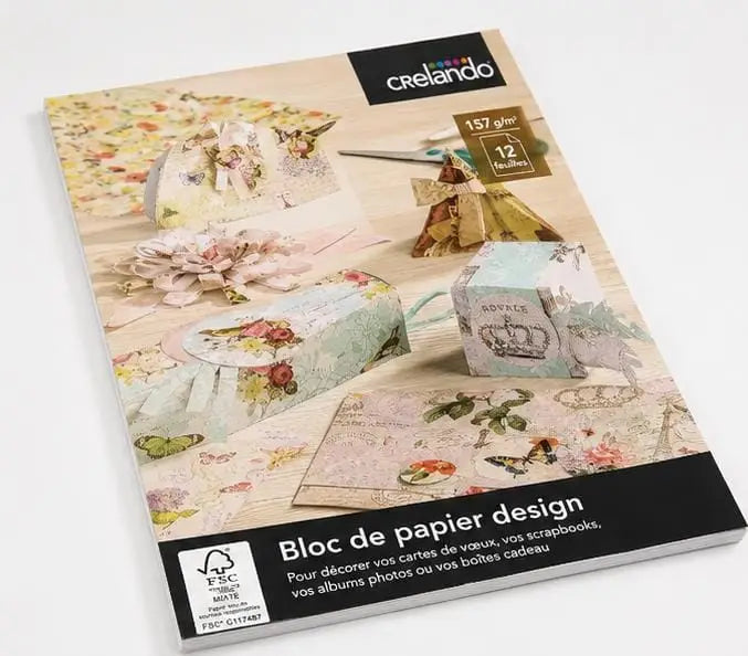 Crelando A4 colored paper 12 sheets 157 g/m² decoupage