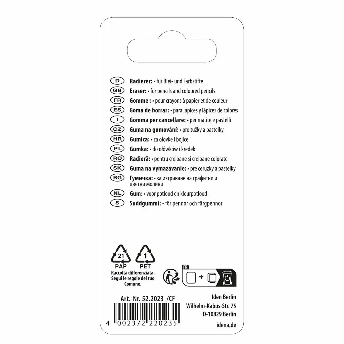 Idena set of 2 eraser