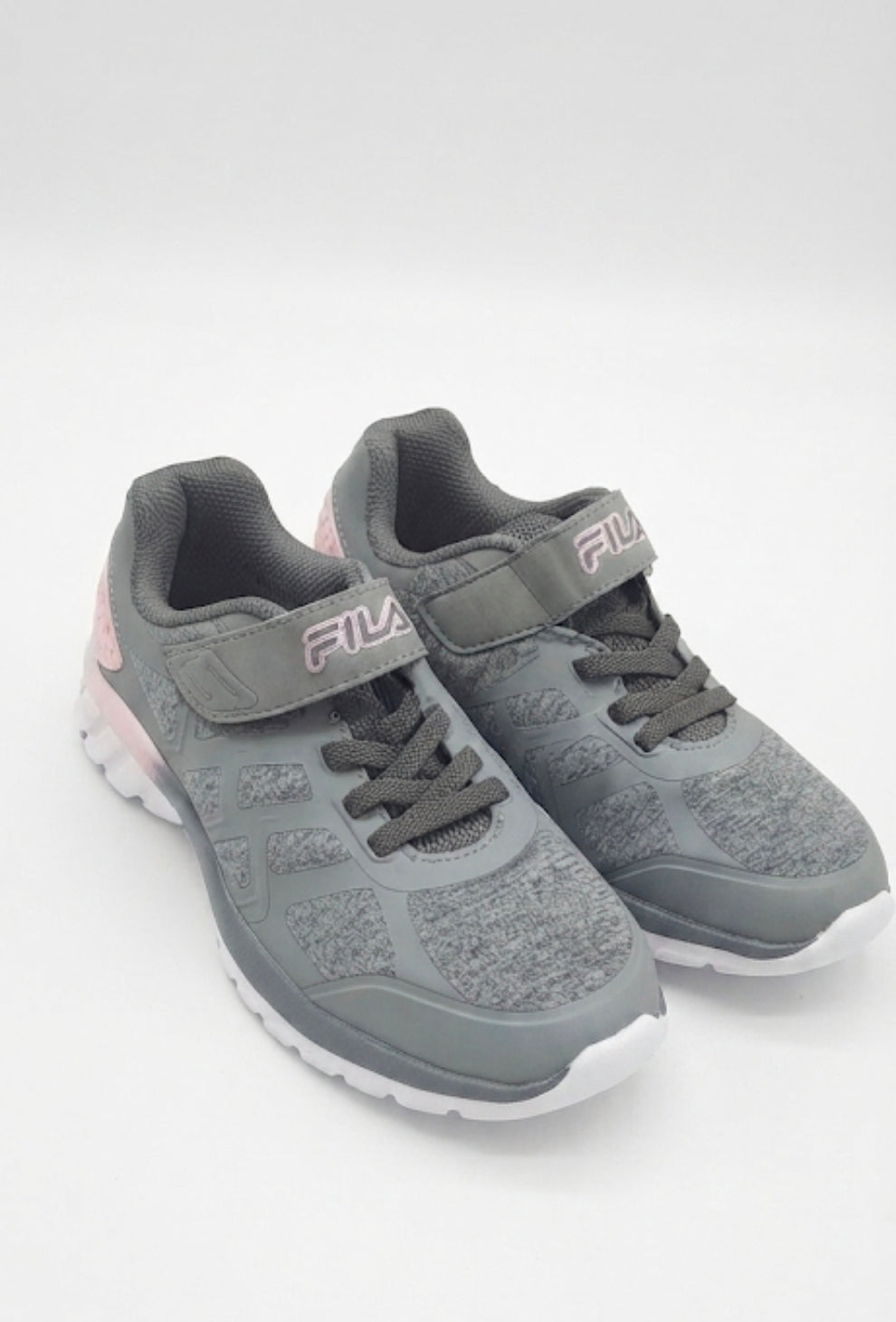 Fila Kids' Everyday Comfort Sneakers – Grey and Soft Pink