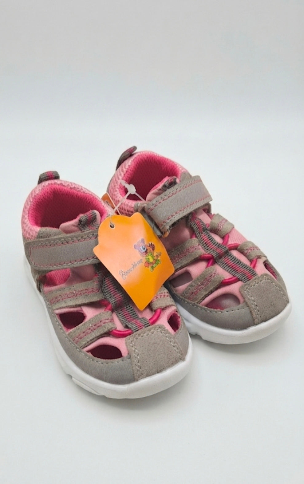 Toddler Comfort Outdoor Sandals – Pink & Grey Protective Sport Style