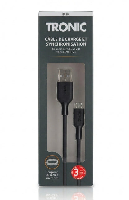 TRONIC 1.8m USB-A to Micro-USB Charging & Sync Cable