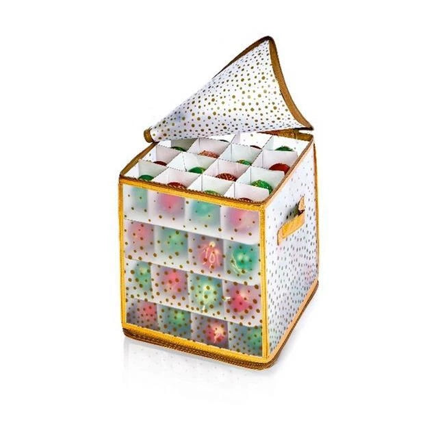Premier Gold Ornament / Bauble Storage Box 30cm - 64pc
