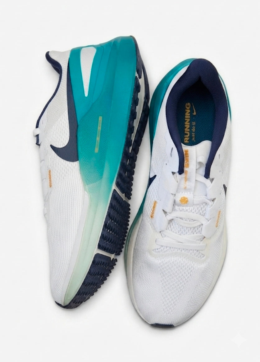 Zoom Air Performance Running Shoes - White / Deep Blue / Teal