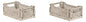 Collapsible storage bin, beige, Set of 2