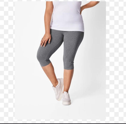 ESMARA Women’s Cotton Capri Leggings (Dark Grey)