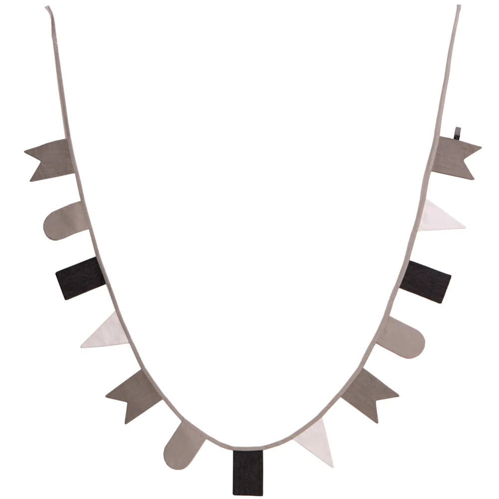 Roommate Decorative Monochrome Hip Hip Hurra Flag Line