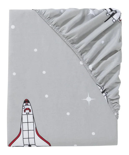 Fitted Sheet  90-100 x 200 cm - SPACE SHUTTLE- Single