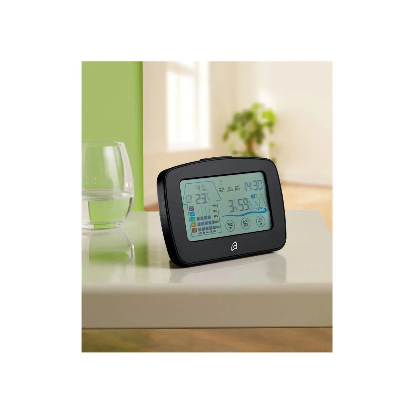 AURIOL Radio-Controlled Weather Station with Ventilation Indicator – Touchscreen Display