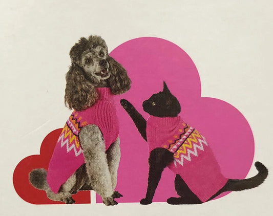 Boots & Barkley Dog Sweater Hot Pink w/Design (Small)