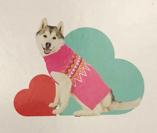 Boots & Barkley Dog Sweater Hot Pink w/Design (Small)