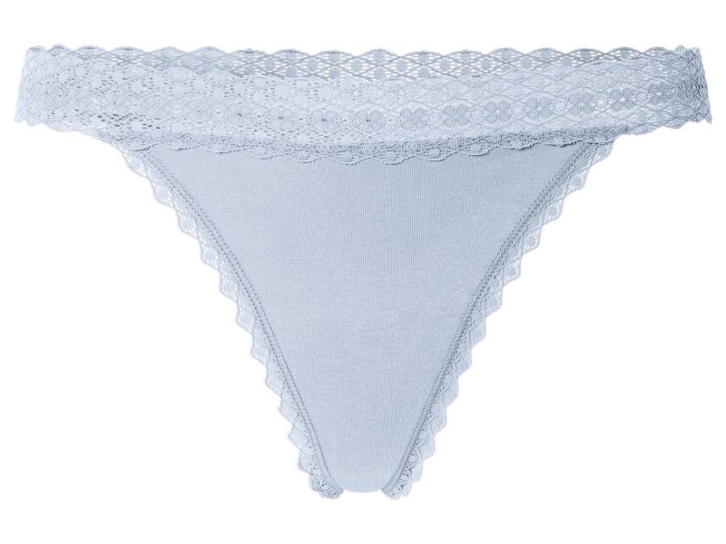 Esmara® Women's Thong with Lace, 5 Pieces (Blue/White)