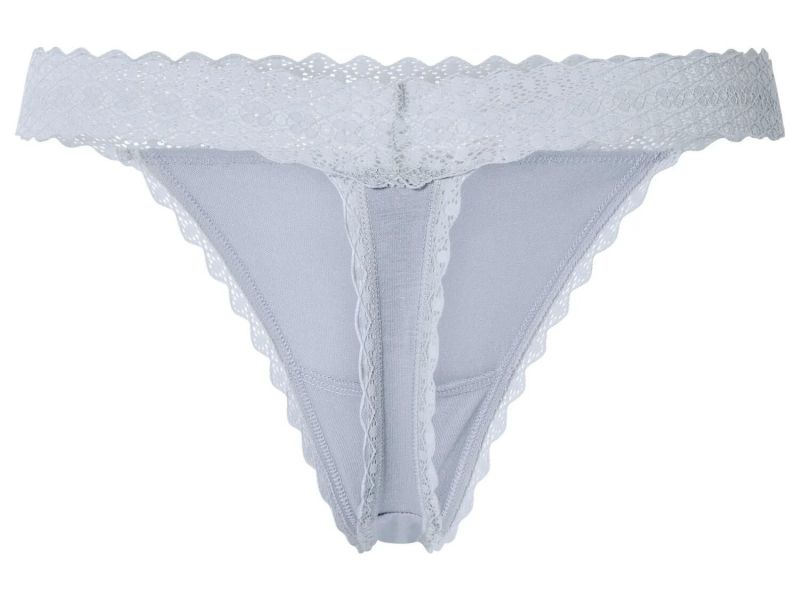 Esmara® Women's Thong with Lace, 5 Pieces (Blue/White)