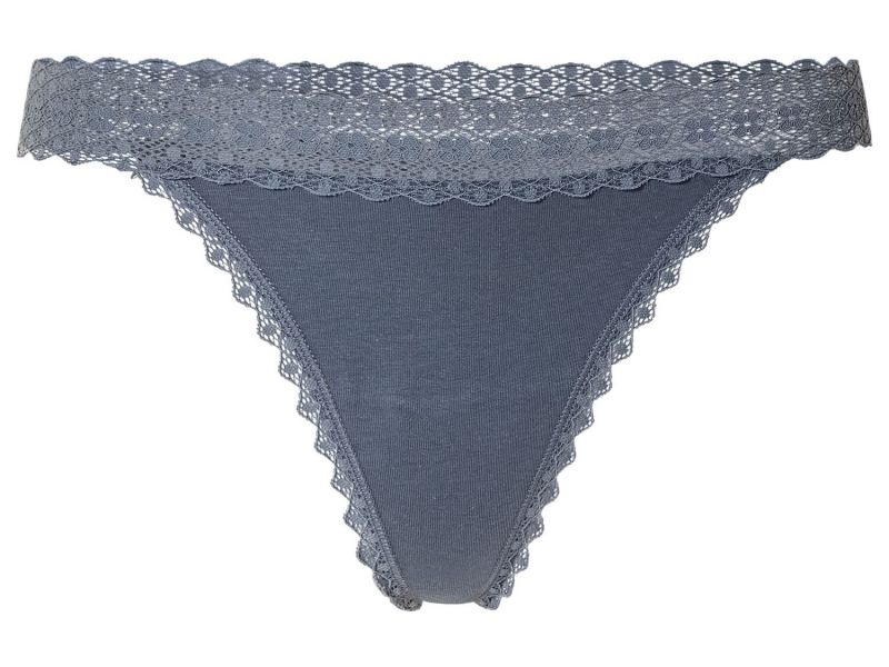 Esmara® Women's Thong with Lace, 5 Pieces (Blue/White)