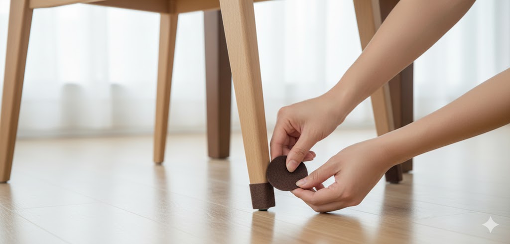 Self-adhesive kit for protecting floors and furniture